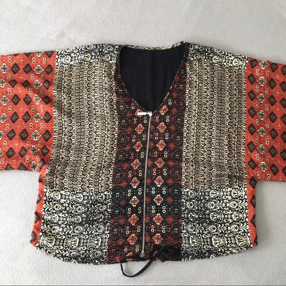 Kimono Dolman Sleeve Zip Front Jacket - Picture 3 of 8